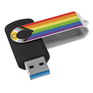 SlipperyJoe Intersex Progress Pride Flag rainbow s Flash Drive