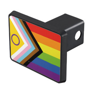 SlipperyJoe Intersex Progress Pride Flag rainbow s Hitch Cover