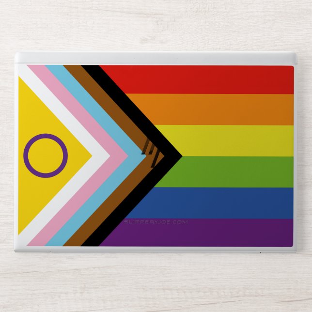 SlipperyJoe Intersex Progress Pride Flag rainbow s HP Laptop Skin (Front)
