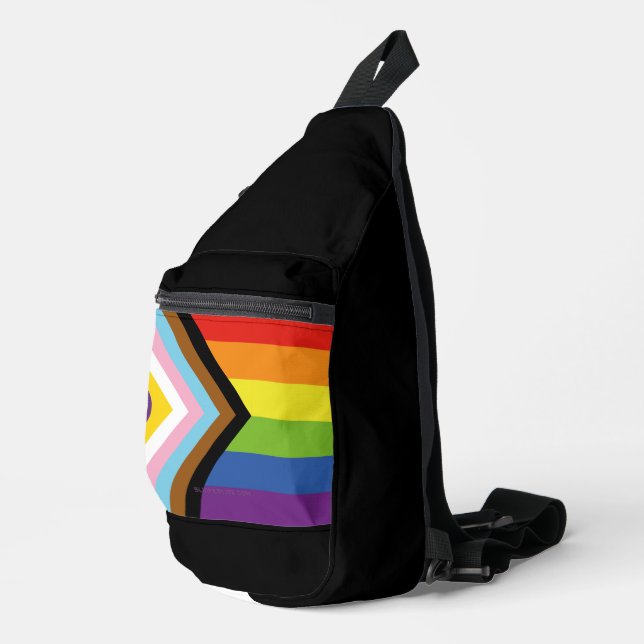 SlipperyJoe Intersex Progress Pride Flag rainbow s Sling Bag (Right Corner)