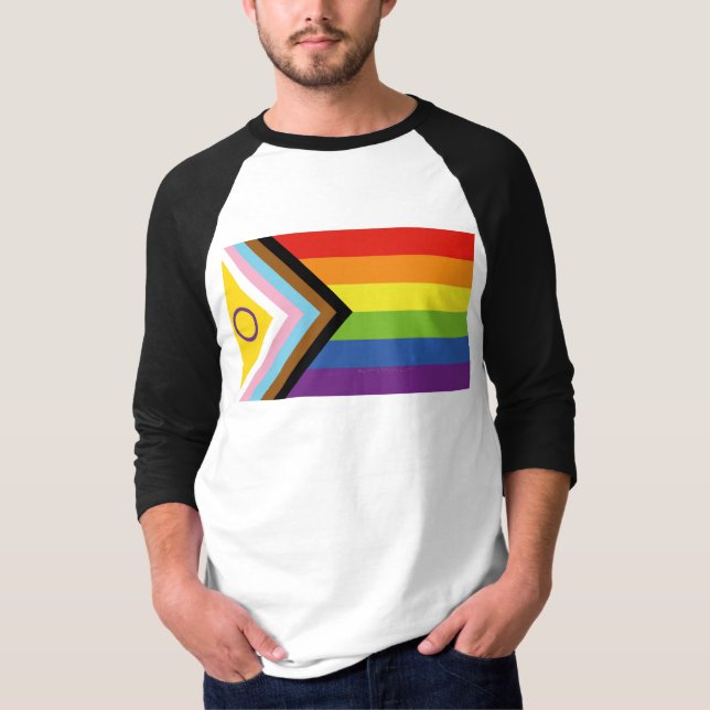SlipperyJoe Intersex Progress Pride Flag rainbow s T-Shirt (Front)