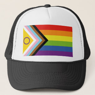 SlipperyJoe Intersex Progress Pride Flag rainbow s Trucker Hat