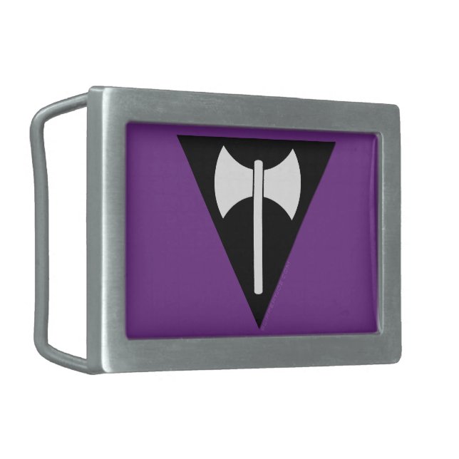 SlipperyJoe lesbian pride flag powerful gay femini Belt Buckle (Front Left)