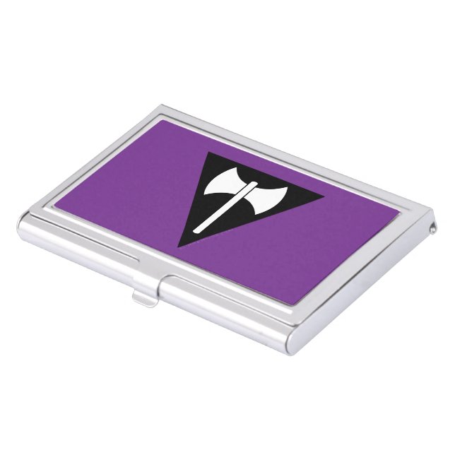 SlipperyJoe lesbian pride flag powerful gay femini Business Card Case (Front)