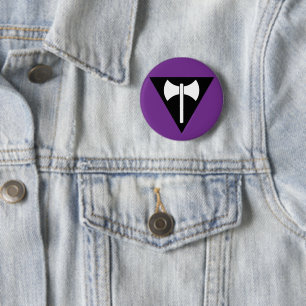 SlipperyJoe lesbian pride flag powerful gay femini Button