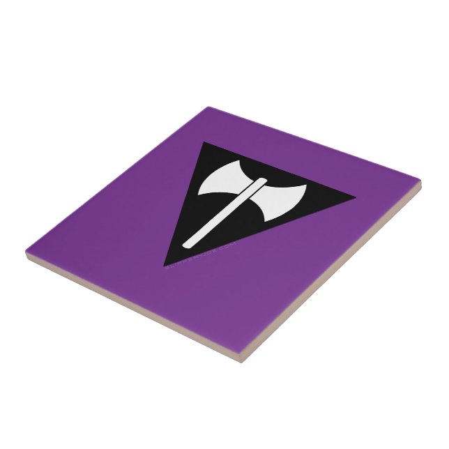SlipperyJoe lesbian pride flag powerful gay femini Ceramic Tile (Side)