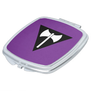 SlipperyJoe lesbian pride flag powerful gay femini Compact Mirror