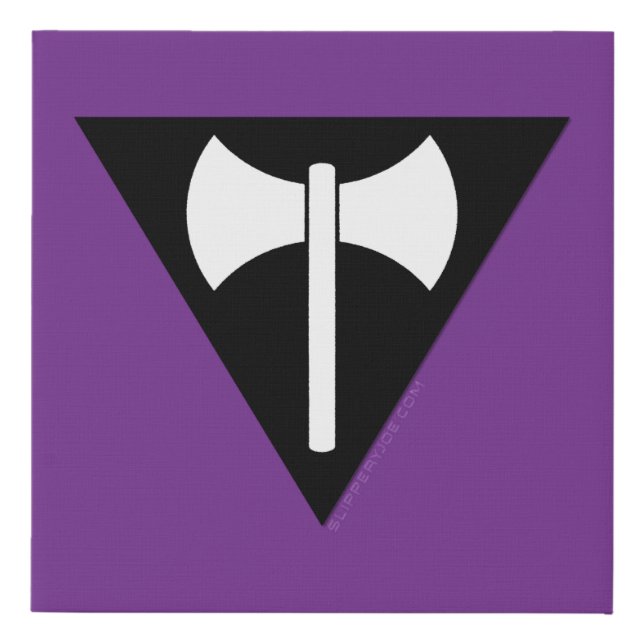 SlipperyJoe lesbian pride flag powerful gay femini Faux Canvas Print (Front)