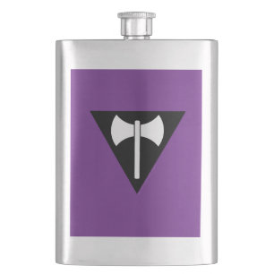 SlipperyJoe lesbian pride flag powerful gay femini Flask