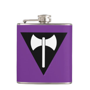 SlipperyJoe lesbian pride flag powerful gay femini Flask