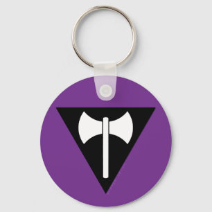 SlipperyJoe lesbian pride flag powerful gay femini Keychain