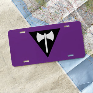 SlipperyJoe lesbian pride flag powerful gay femini License Plate