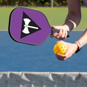 SlipperyJoe lesbian pride flag powerful gay femini Pickleball Paddle