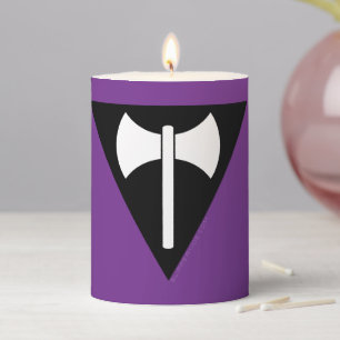 SlipperyJoe lesbian pride flag powerful gay femini Pillar Candle