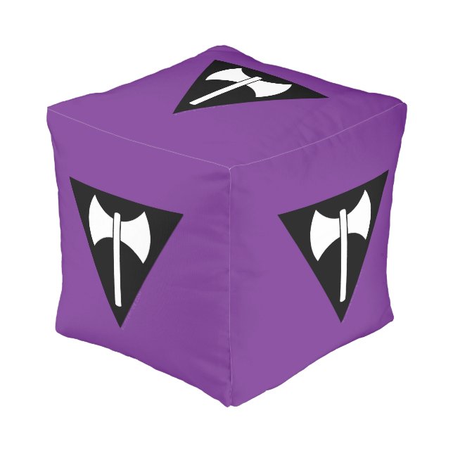 SlipperyJoe lesbian pride flag powerful gay femini Pouf (Angled Front)