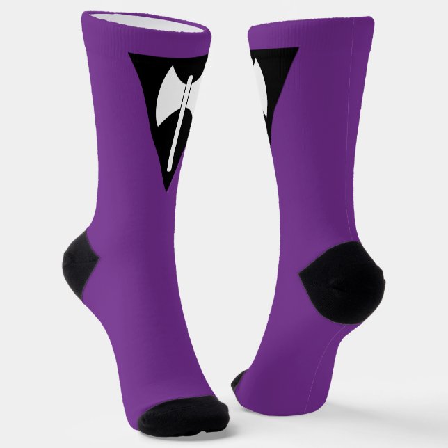 SlipperyJoe lesbian pride flag powerful gay femini Socks (Angled)