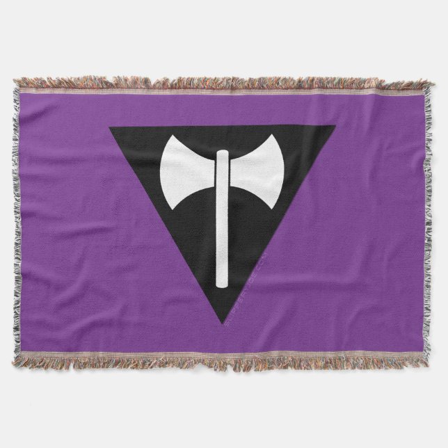 SlipperyJoe lesbian pride flag powerful gay femini Throw Blanket (Front)