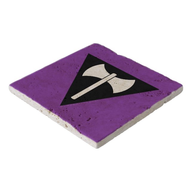 SlipperyJoe lesbian pride flag powerful gay femini Trivet (Corner)