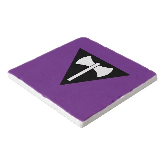 SlipperyJoe lesbian pride flag powerful gay femini Trivet (Corner)