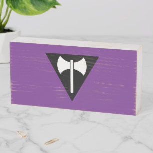 SlipperyJoe lesbian pride flag powerful gay femini Wooden Box Sign