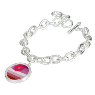 SlipperyJoe lipstick lesbian pride flag feminine c Bracelet