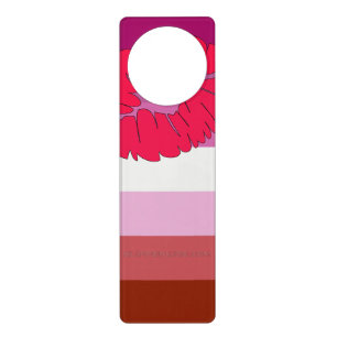 SlipperyJoe lipstick lesbian pride flag feminine c Door Hanger