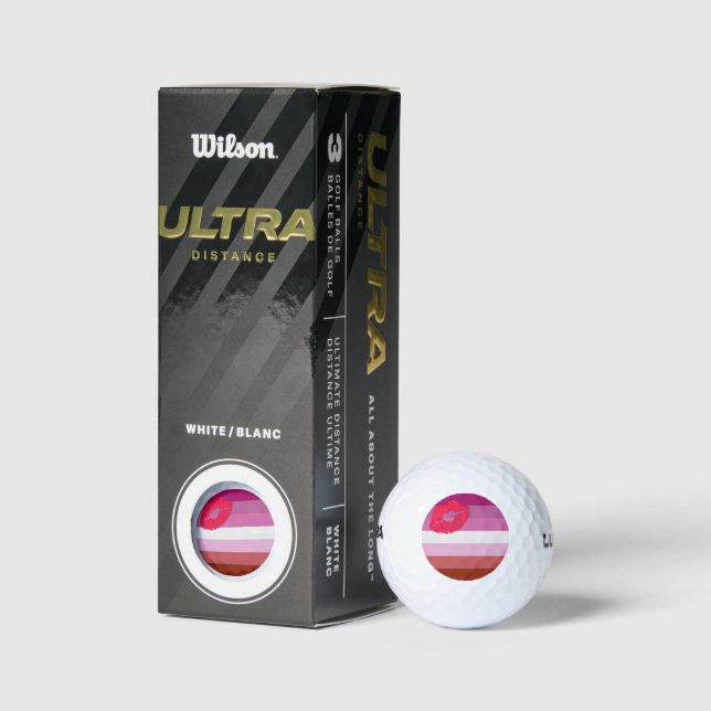 SlipperyJoe lipstick lesbian pride flag feminine c Golf Balls (Packaging)