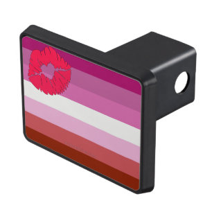 SlipperyJoe lipstick lesbian pride flag feminine c Hitch Cover