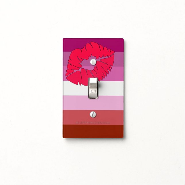 SlipperyJoe lipstick lesbian pride flag feminine c Light Switch Cover (In Situ)