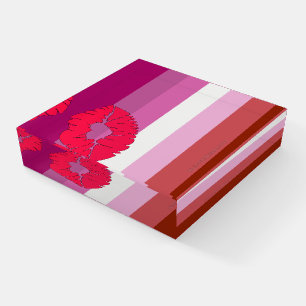 SlipperyJoe lipstick lesbian pride flag feminine c Paperweight
