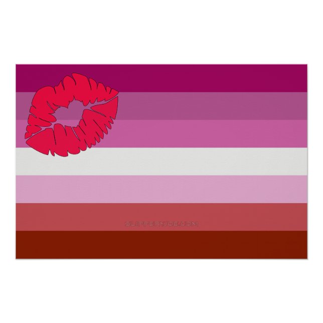 SlipperyJoe lipstick lesbian pride flag feminine c Poster (Front)