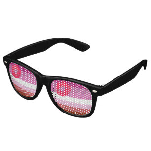 SlipperyJoe lipstick lesbian pride flag feminine c Retro Sunglasses