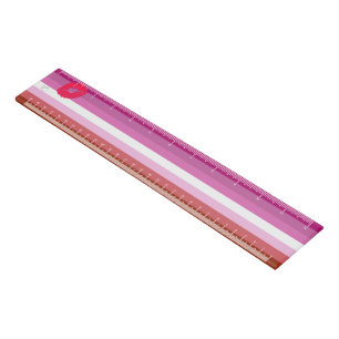 SlipperyJoe lipstick lesbian pride flag feminine c Ruler