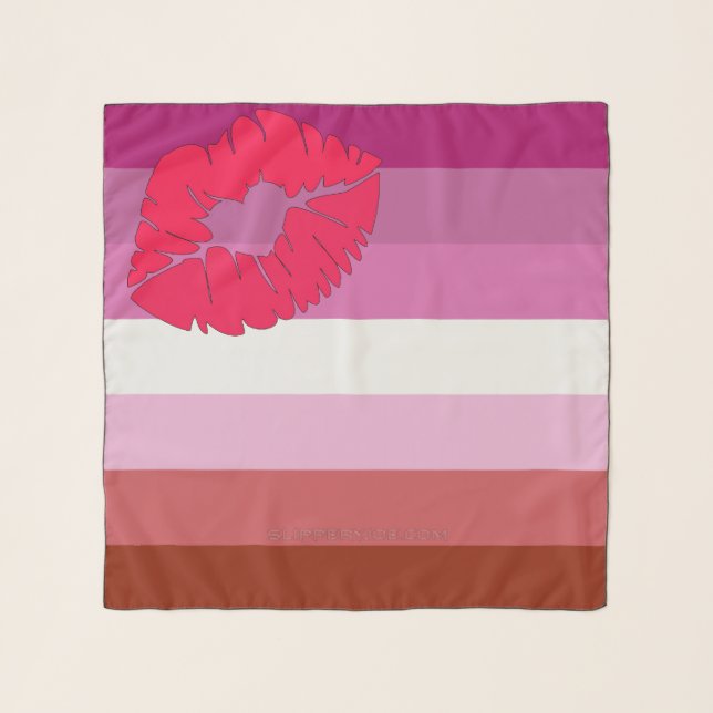 SlipperyJoe lipstick lesbian pride flag feminine c Scarf (Front)