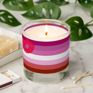 SlipperyJoe lipstick lesbian pride flag feminine c Scented Candle