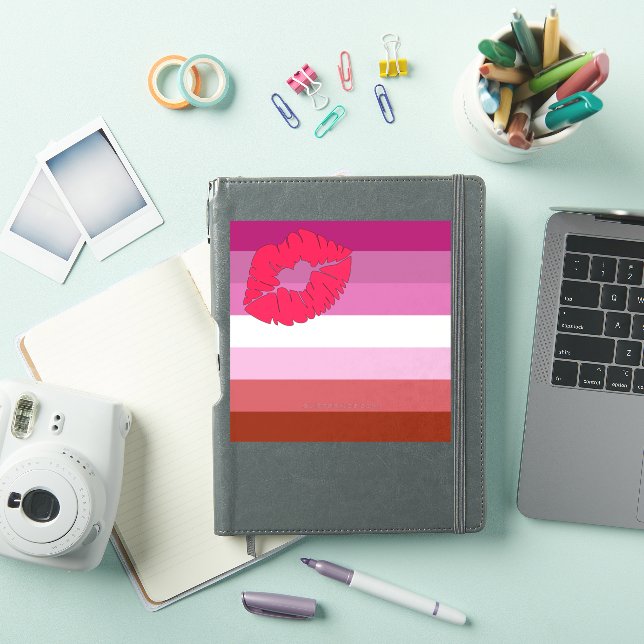 SlipperyJoe lipstick lesbian pride flag feminine c Sticker (iPad Cover)