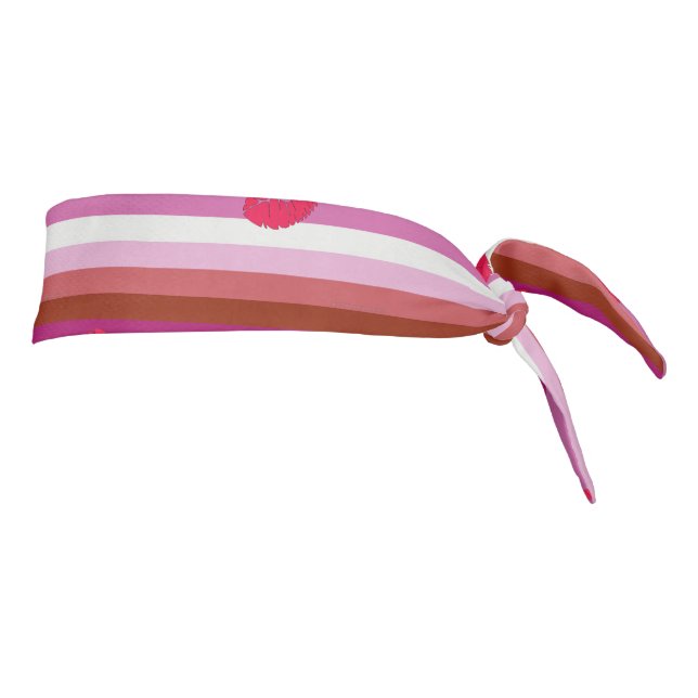 SlipperyJoe lipstick lesbian pride flag feminine c Tie Headband (Rotate 90)