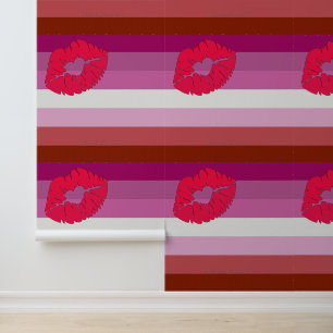 SlipperyJoe lipstick lesbian pride flag feminine c Wallpaper