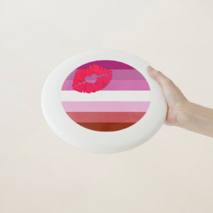 SlipperyJoe lipstick lesbian pride flag feminine c Wham-O Frisbee
