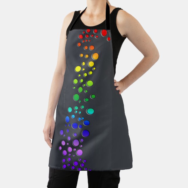 SlipperyJoe love bubbles red orange yellow green c Apron (Insitu)
