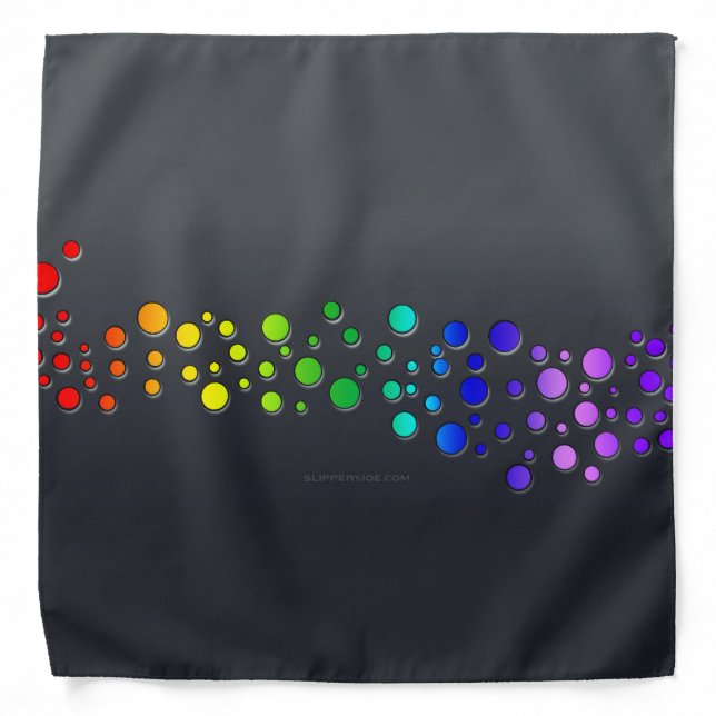SlipperyJoe love bubbles red orange yellow green c Bandana (Front)