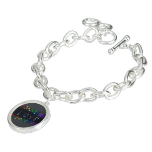 SlipperyJoe love bubbles red orange yellow green c Bracelet
