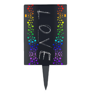 SlipperyJoe love bubbles red orange yellow green c Cake Topper