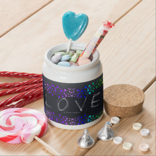 SlipperyJoe love bubbles red orange yellow green c Candy Jar