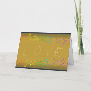SlipperyJoe love bubbles red orange yellow green c Foil Greeting Card
