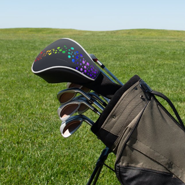 SlipperyJoe love bubbles red orange yellow green c Golf Head Cover (In Situ)