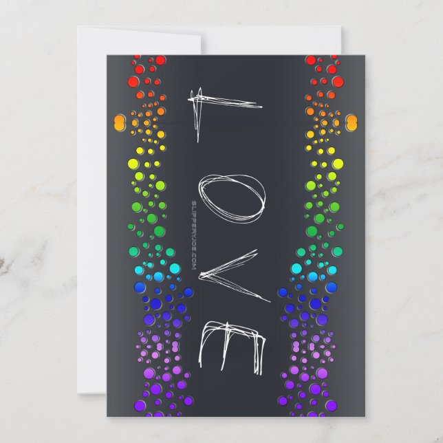 SlipperyJoe love bubbles red orange yellow green c Holiday Card (Front)