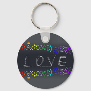 SlipperyJoe love bubbles red orange yellow green c Keychain