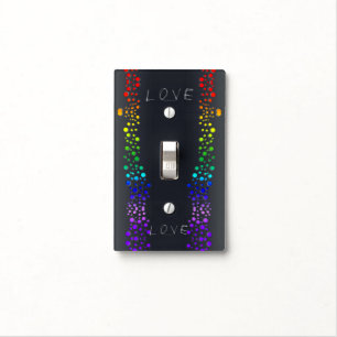 SlipperyJoe love bubbles red orange yellow green c Light Switch Cover