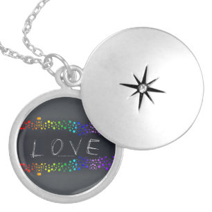 SlipperyJoe love bubbles red orange yellow green c Locket Necklace